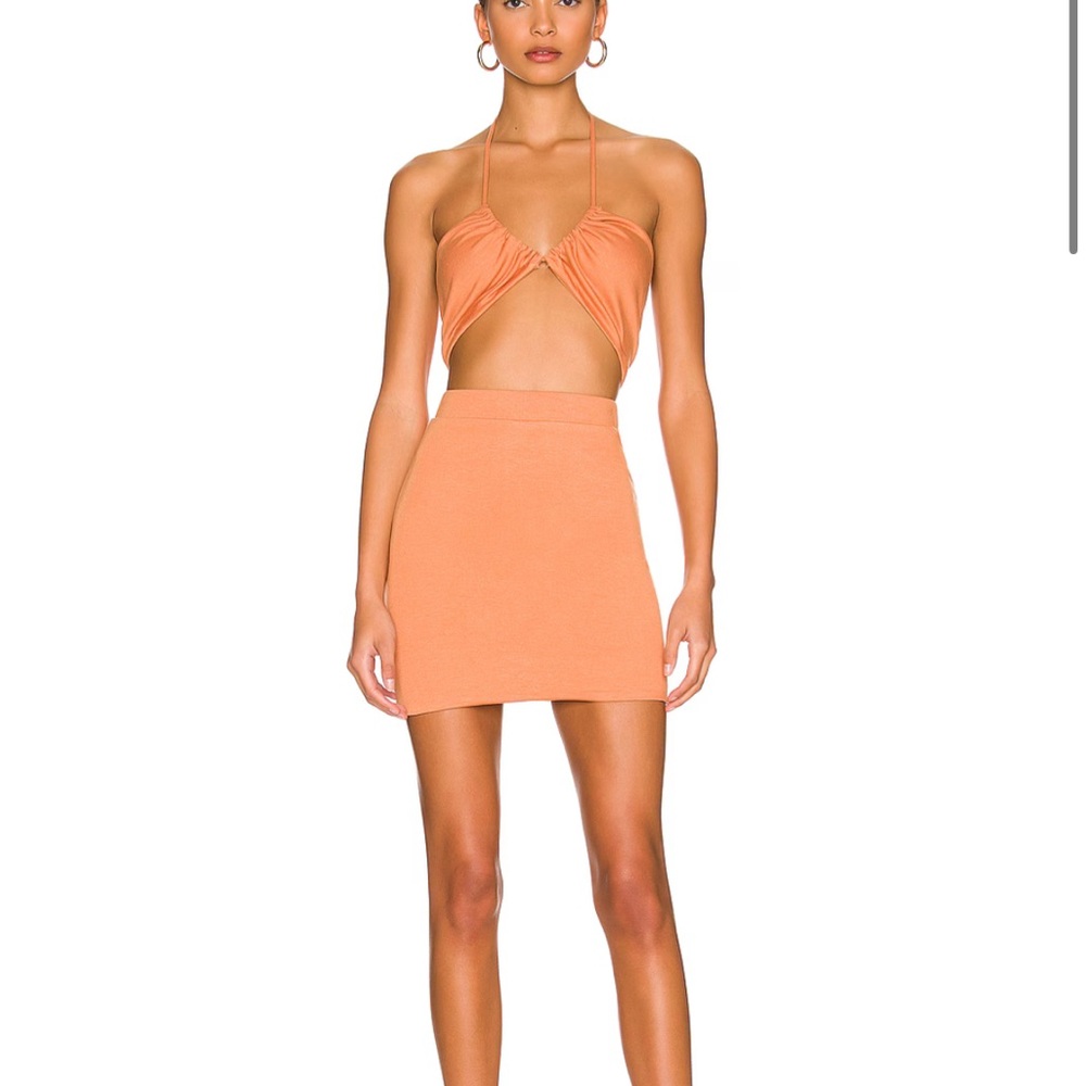 Super Down Alina Halter Set in Orange.